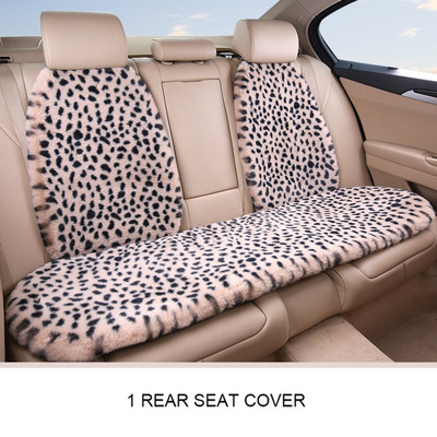 Téli meleg autópárna vastagított utánzat nyúl szőrme autóülés huzat védő első hátsó leopárd mintás automatikus üléshuzat
