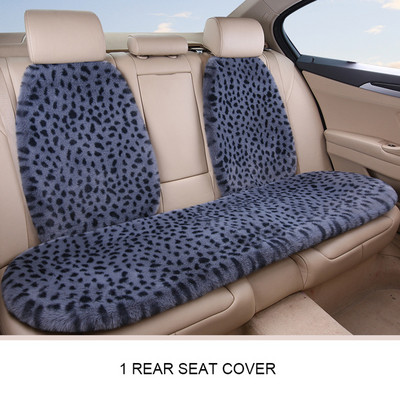 Téli meleg autópárna vastagított utánzat nyúl szőrme autóülés huzat védő első hátsó leopárd mintás automatikus üléshuzat