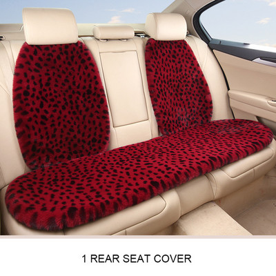 Téli meleg autópárna vastagított utánzat nyúl szőrme autóülés huzat védő első hátsó leopárd mintás automatikus üléshuzat