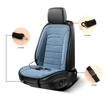 Отопляема калъфка за седалка за кола 12V Универсален нагревател за седалка за кола Бърза нагревателна подложка Удебеляване Отопляема възглавница за седалка за кола Топъл протектор за седалка