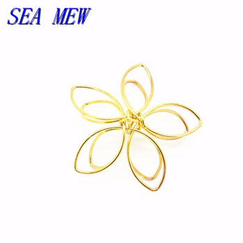 SEA MEW 20 БР. 36 мм метални златни/сребърни цветни издълбани цветя Конектори Находки за бижута за изработка на бижута