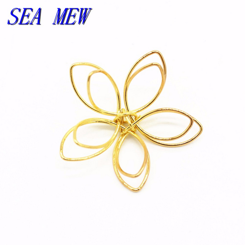 SEA MEW 20 DB 36 mm fém arany/ezüst színű üreges virágok csatlakozók ékszer leletek ékszerkészítéshez
