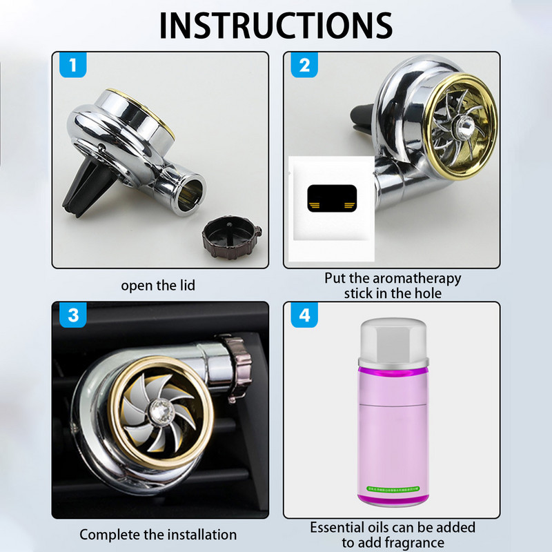 Universaalne autoparfüüm ABS õhuvärskendaja klambri turbiini kujuga kliimaseade aroomiteraapia auto väljalaskeava ventilatsiooniavad Dekoratsioonitarvikud