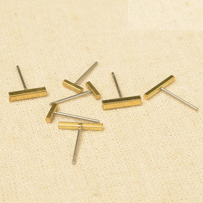 100 KOM 6 mm 12 mm sirove mesingane naušnice s nitnama Pravokutne naušnice s nitnama Osnovna postavka DIY dodaci za nakit