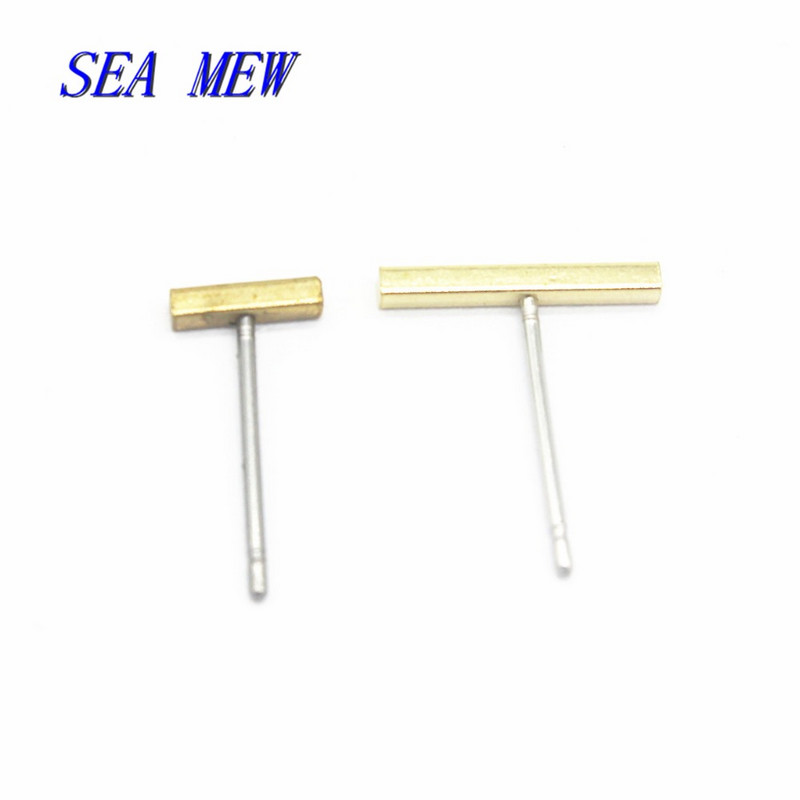 100 KOM 6 mm 12 mm sirove mesingane naušnice s nitnama Pravokutne naušnice s nitnama Osnovna postavka DIY dodaci za nakit