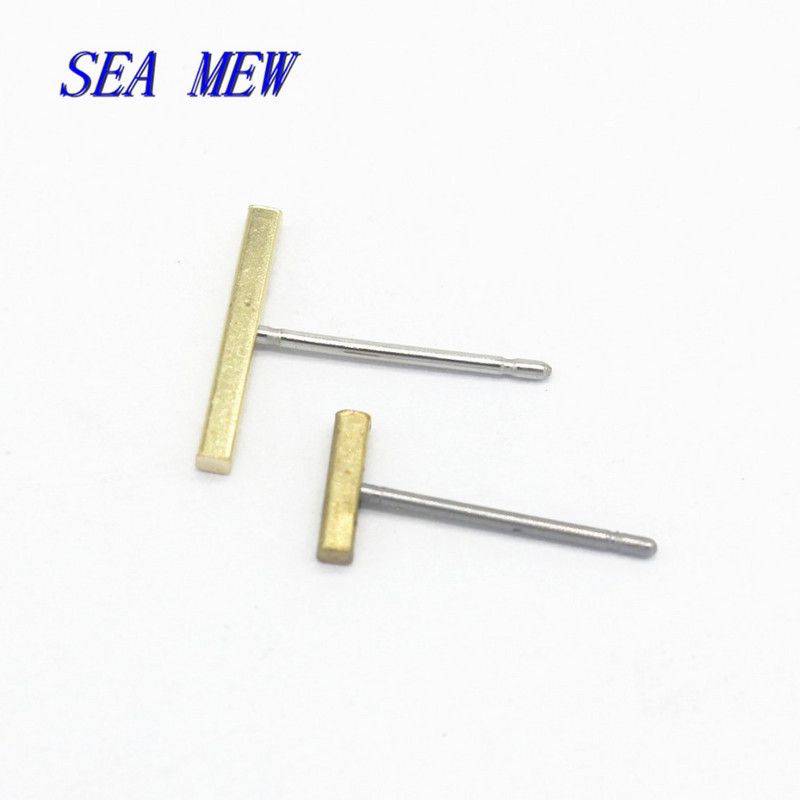 100 KOM 6 mm 12 mm sirove mesingane naušnice s nitnama Pravokutne naušnice s nitnama Osnovna postavka DIY dodaci za nakit