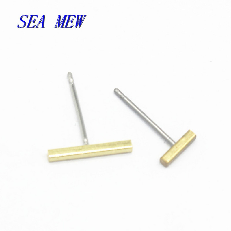 100 KOM 6 mm 12 mm sirove mesingane naušnice s nitnama Pravokutne naušnice s nitnama Osnovna postavka DIY dodaci za nakit