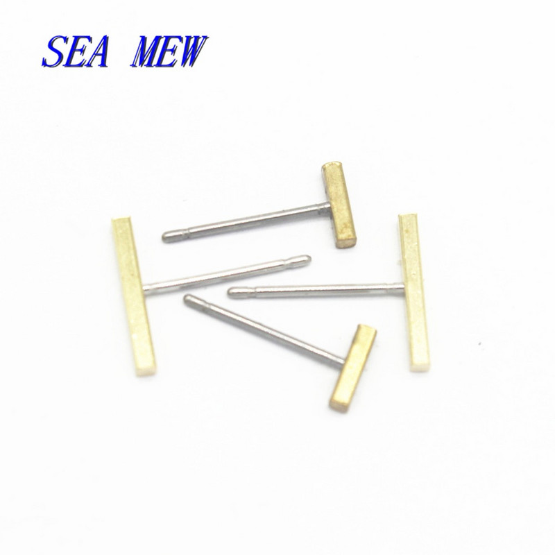 100 KOM 6 mm 12 mm sirove mesingane naušnice s nitnama Pravokutne naušnice s nitnama Osnovna postavka DIY dodaci za nakit