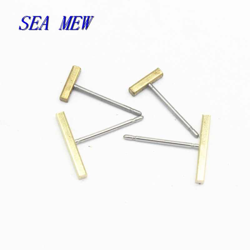 100 KOM 6 mm 12 mm sirove mesingane naušnice s nitnama Pravokutne naušnice s nitnama Osnovna postavka DIY dodaci za nakit