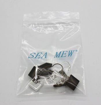 SEA MEW 50 PCS 8mm 12mm 15mm Τετράγωνα σκουλαρίκια βάσης Cabochon Ρυθμίσεις Ευρήματα για αξεσουάρ κατασκευής κοσμημάτων DIY