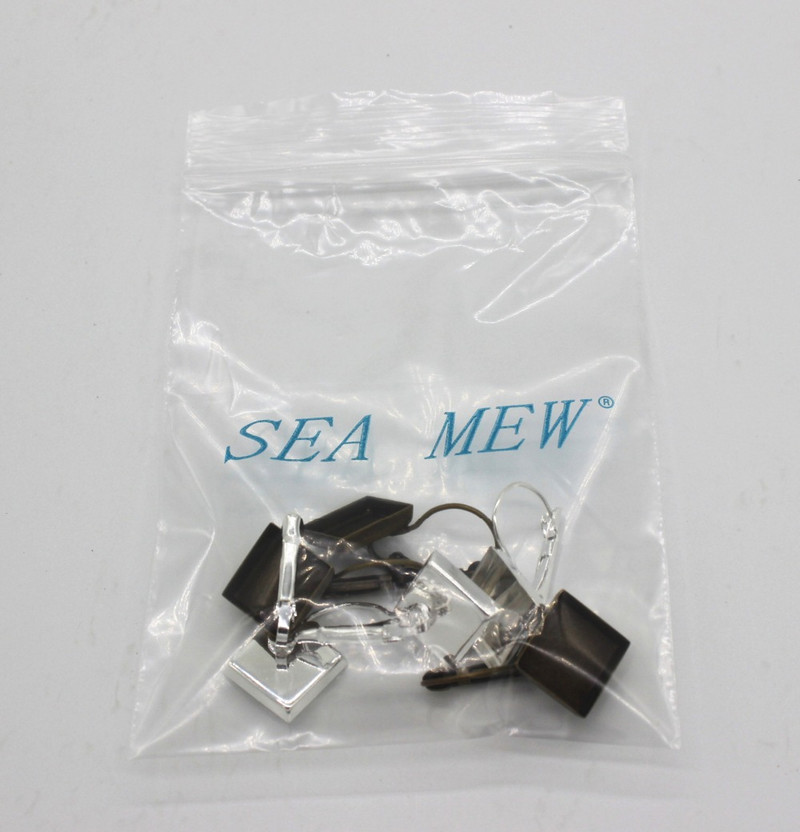 SEA MEW 50 DB 8mm 12mm 15mm Négyzet alakú Cabochon alap fülbevaló beállítások Barkácsolás ékszerkészítési kiegészítők megállapításai