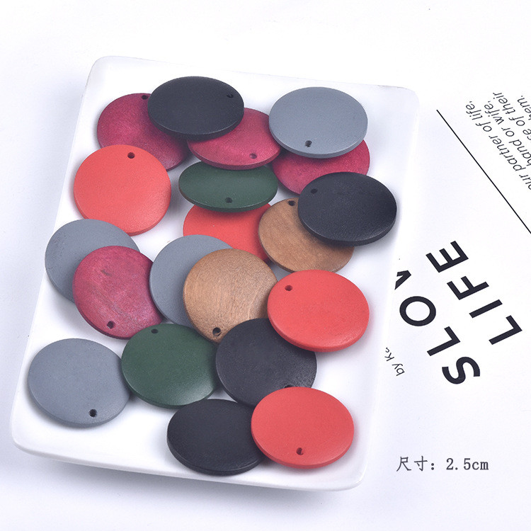 100 KOM 12/15/20/25/30/35/40 mm modni okrugli drveni privjesak šarm za naušnice ogrlica dodaci DIY izrada nakita