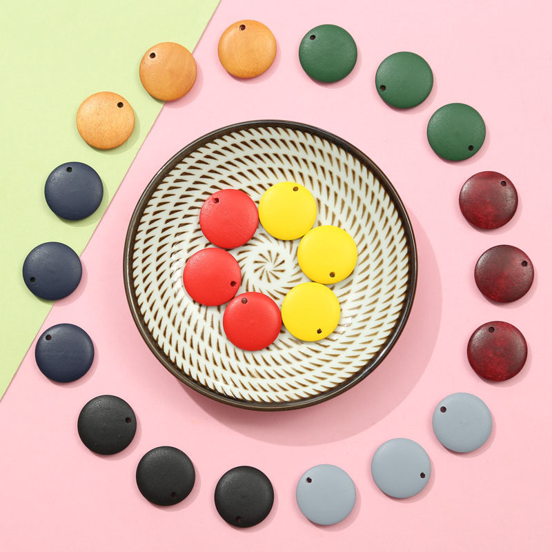 100 KOM 12/15/20/25/30/35/40 mm modni okrugli drveni privjesak šarm za naušnice ogrlica dodaci DIY izrada nakita