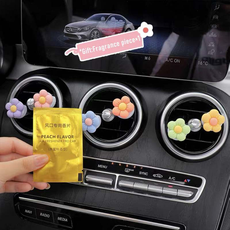 3PCS Auto utičnica Otvor za parfeme Mala tratinčica Klima uređaj Aromaterapijska kopča Zalihe za uređenje interijera automobila Osvježivač zraka