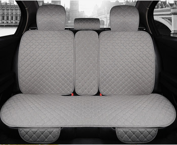 Flax Κάλυμμα πίσω καθίσματος αυτοκινήτου Breathable Plus Size Seat Cushion Protector Back Seat Pad Mat with backrest fit Car Suv Van