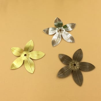 50 бр. 26 мм метални медни цветя с капачка от мъниста Филигранни опаковки 6 цвята с цветно покритие Основни конектори Талисмани за изработка на бижута