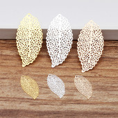 100 KOM 36*17mm 20*10mm modni metalni bakreni listovi zlatno/srebrne boje filigransko lišće privjesak za izradu nakita