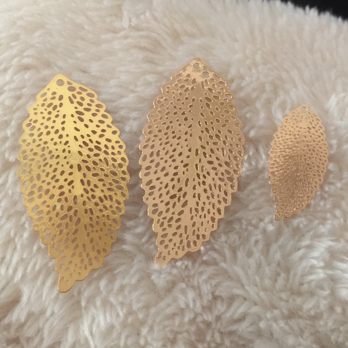 100 KOM 36*17mm 20*10mm modni metalni bakreni listovi zlatno/srebrne boje filigransko lišće privjesak za izradu nakita