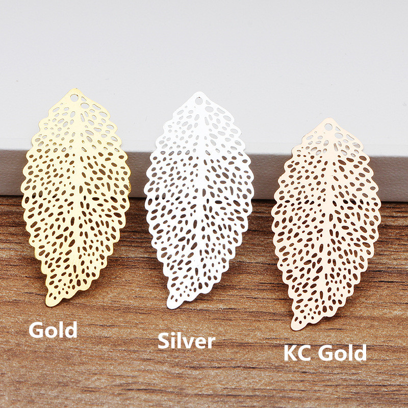 100 KOM 36*17mm 20*10mm modni metalni bakreni listovi zlatno/srebrne boje filigransko lišće privjesak za izradu nakita