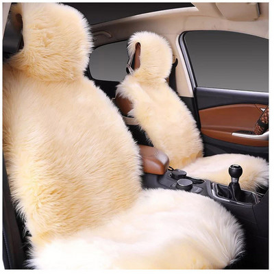 KAWOSEN 2 kom/komplet Dugačka navlaka za sjedalo od umjetnog krzna, univerzalne navlake za autosjedalice od umjetnog pliša, slatki plišani jastuk za sjedalo u 9 boja LFFS02