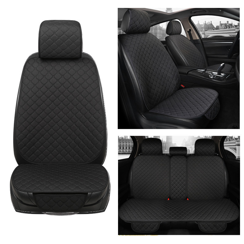 Lanena navlaka za autosjedalicu s 5 sjedala Prozračna zaštita od jastuka za autosjedalicu Prednja stražnja podloga s naslonom za više automobila SUV Kombi