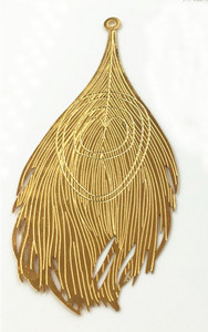 10 KOM 83*38mm metalni bakreni lim KC zlatni/zlatni/srebrni filigranski privjesak od perja za izradu nakita