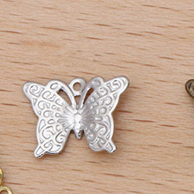 JXMYLAI 200 KOM 9*12mm zlatne/srebrne boje filigranski leptir privjesak mesingani privjesci DIY dodaci za izradu nakita