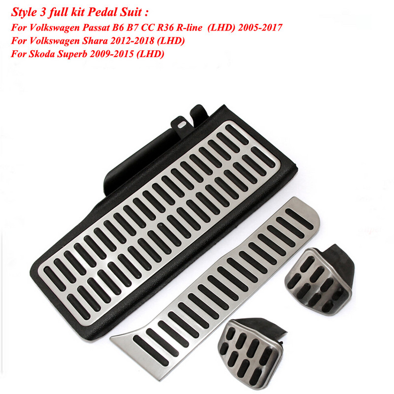 Nerūdijančio plieno automobilio pedalų dangtelis, skirtas Volkswagen Vw Golf 5 6 Jetta MK5 MK6 Scirocco CC Passat B6 B7 TIGUAN Toureg Octavia