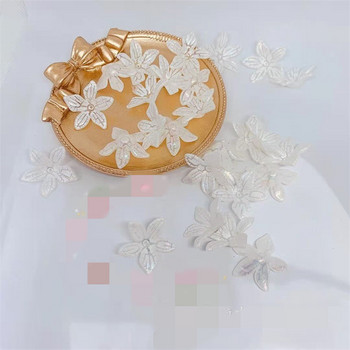 100 PCS Имитация на перла 3D цветни листенца Аксесоари от смола Направи си сам Обеци Аксесоари за коса Материали