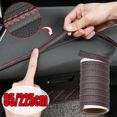 Benzi de bricolaj pentru interiorul mașinii Benzi decorative universale decorative din piele PU țesute pentru autocolante pentru bordul ușii Autocolante de protecție auto
