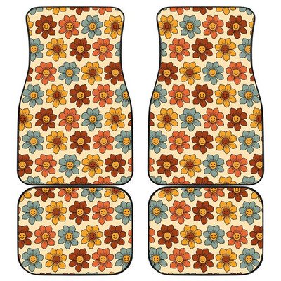 Flower Power autós padlószőnyegek, hippi autószőnyeg, autós kiegészítők nőknek, Stoner ajándékok, retro autós kiegészítők, autóbelső dekoráció