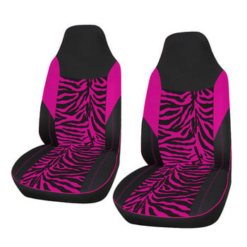 AUTOYOUTH Κάλυμμα μπροστινού καθίσματος αυτοκινήτου Universal Fit για τα περισσότερα Bucket Seat Zebra Print Ροζ αξεσουάρ αυτοκινήτου με στυλ αυτοκινήτου 1 ΤΕΜ