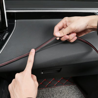 Luxury Car Mouldings Trim Pu Leather Braid Decorative Line Strip For Door Dashboard Sticker Car Interior DIY Strips Universal