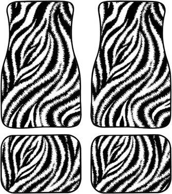 Опаковка от 4 бр. Автомобилни стелки Zebra с щампа по поръчка на животинска кожа