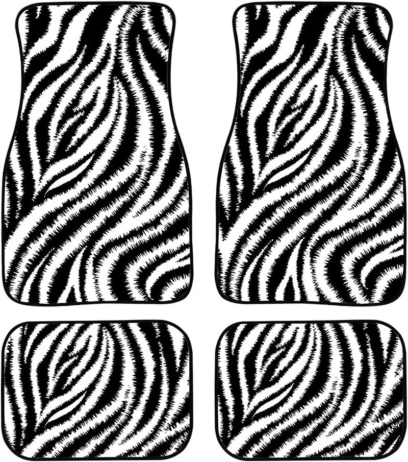 Zebra autós padlószőnyegek nyomtatott egyedi állatbőr autókiegészítők 4 db-os csomag