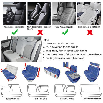 Καλύμματα καθισμάτων αυτοκινήτου με διπλή σχεδίαση Gradient με συμβατό με αερόσακο Πλήρες σετ προστατευτικό καθισμάτων για γυναίκες-Περισσότερο SUV Αυτοκινήτου Fit Most