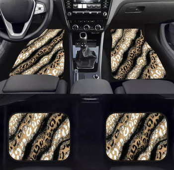 Πατάκια αυτοκινήτου Leopard Leopard Print Animal Print Πατάκια δαπέδου χαλιού για αυτοκίνητα, διακοσμητικό αξεσουάρ εσωτερικού αυτοκινήτου Αντιολισθητικό Car F