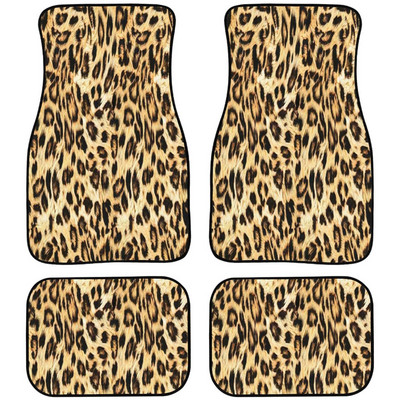 Autós padlószőnyegek Leopard Leopard Print Animal szőnyegpadlószőnyegek autókhoz, autó belső dekorációs kiegészítők csúszásgátló autóhoz F