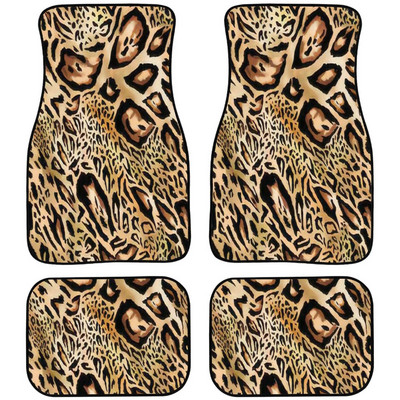 Autós padlószőnyegek Leopard Leopard Print Animal szőnyegpadlószőnyegek autókhoz, autó belső dekorációs kiegészítők csúszásgátló autóhoz F