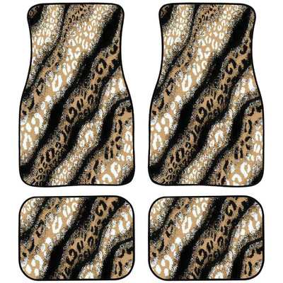 Autós padlószőnyegek Leopard Leopard Print Animal szőnyegpadlószőnyegek autókhoz, autó belső dekorációs kiegészítők csúszásgátló autóhoz F