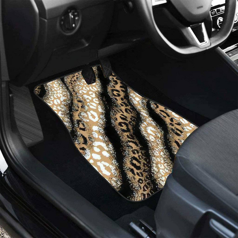 Autós padlószőnyegek Leopard Leopard Print Animal szőnyegpadlószőnyegek autókhoz, autó belső dekorációs kiegészítők csúszásgátló autóhoz F
