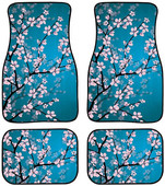 Gyönyörű japán cseresznyevirág/Sakura Print szőnyegpadló-elülső és hátsó betétkészlet autólimuzin SUV Truck-Universa számára