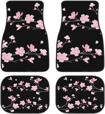 Gyönyörű japán cseresznyevirág/Sakura Print szőnyegpadló-elülső és hátsó betétkészlet autólimuzin SUV Truck-Universa számára