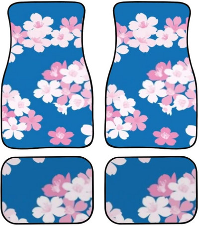 Gyönyörű japán cseresznyevirág/Sakura Print szőnyegpadló-elülső és hátsó betétkészlet autólimuzin SUV Truck-Universa számára