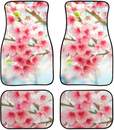 Gyönyörű japán cseresznyevirág/Sakura Print szőnyegpadló-elülső és hátsó betétkészlet autólimuzin SUV Truck-Universa számára