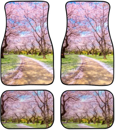 Gyönyörű japán cseresznyevirág/Sakura Print szőnyegpadló-elülső és hátsó betétkészlet autólimuzin SUV Truck-Universa számára