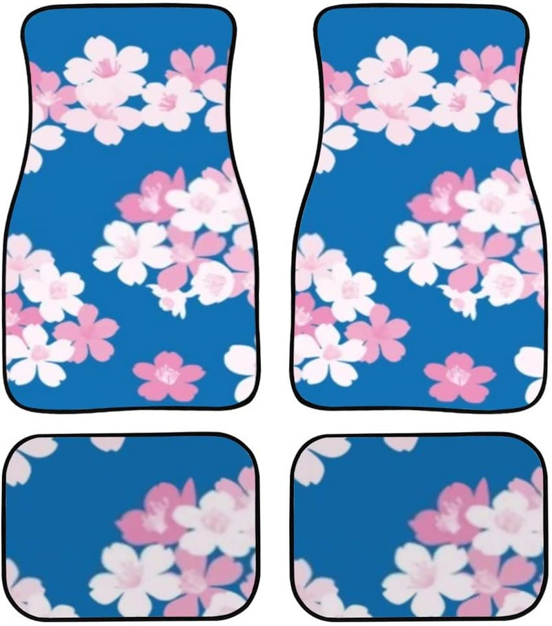 Gyönyörű japán cseresznyevirág/Sakura Print szőnyegpadló-elülső és hátsó betétkészlet autólimuzin SUV Truck-Universa számára