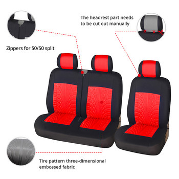 2+1 Κάλυμμα καθίσματος Καλύμματα καθισμάτων αυτοκινήτου Προστατευτικό για μεταφορείς/βαν, Universal καλύμματα καθισμάτων αυτοκινήτου/φορτηγού, αξεσουάρ εσωτερικού φορτηγού, 3 χρώματα