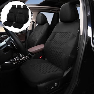 Univerzális 9db autósülés-huzat légzsák és osztott pad kompatibilis Kia Toyota Renault logan Ford Focushoz, teljesen fekete