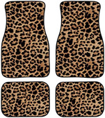 Dellukee Διακοσμητικά πατάκια αυτοκινήτου Leopard Print All Weather Αντιολισθητικό χαλί δαπέδου αυτοκινήτου γενικής εφαρμογής Το καλύτερο για φορτηγό SUV αυτοκινήτου